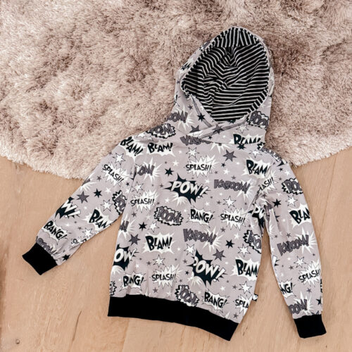 Hoodie Boom Bang Grau Schwarz Gr. 110