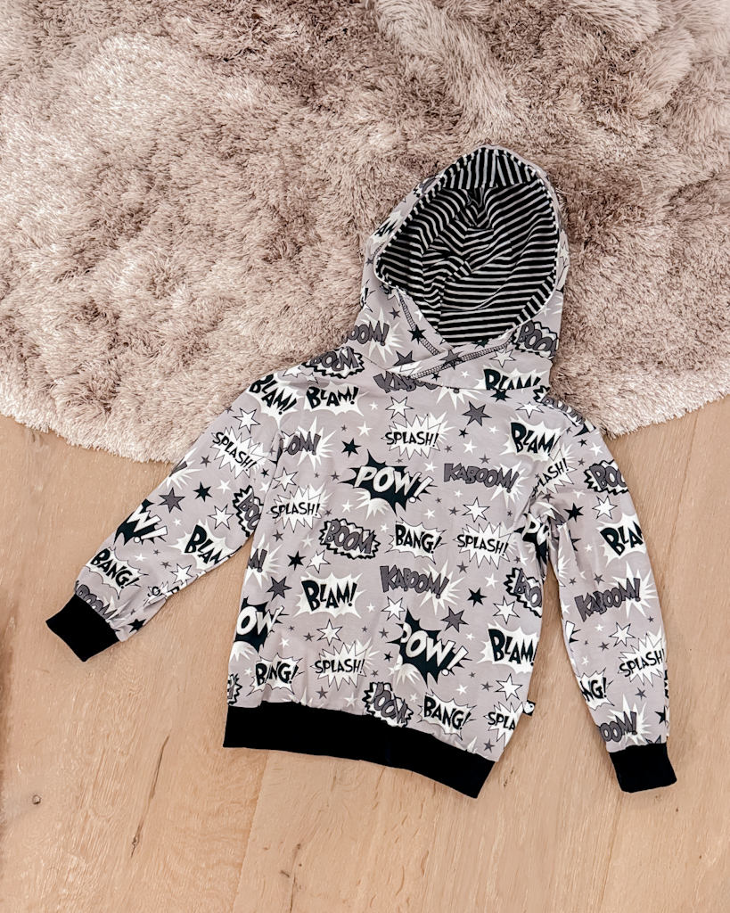Hoodie Boom Bang Grau Schwarz Gr. 110